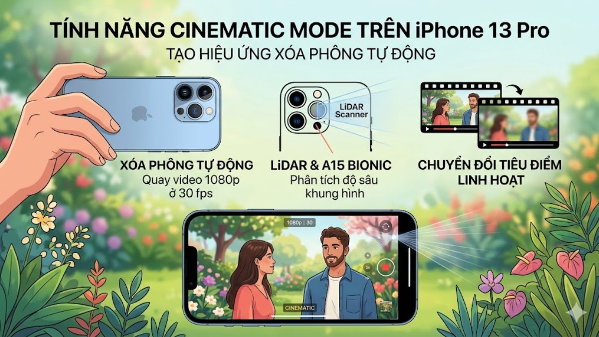 Tính năng Cinematic Mode của camera iPhone 13 Pro