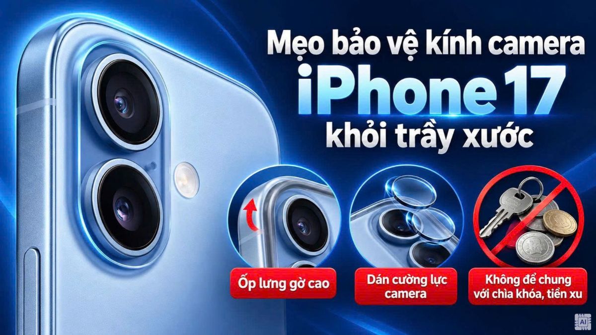 Mẹo bảo vệ kính camera iPhone 17 khỏi trầy xước