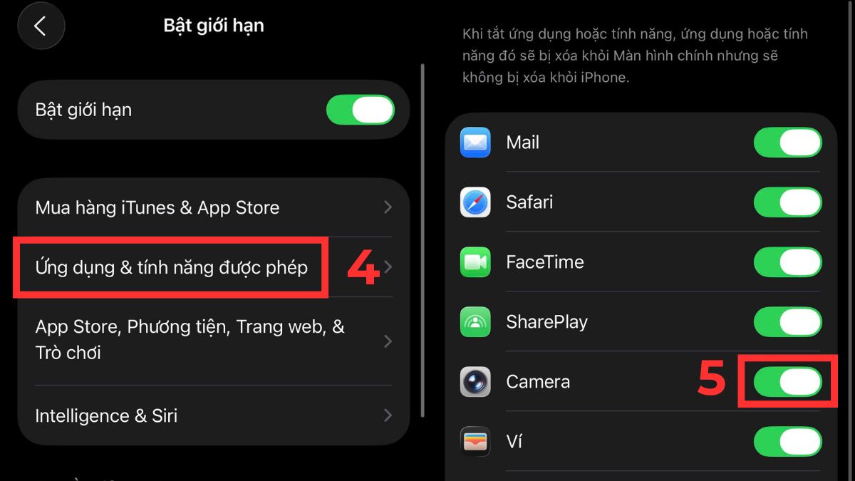 Kiểm tra giới hạn để khắc phục camera iPhone không chụp được - bước 2,3,4