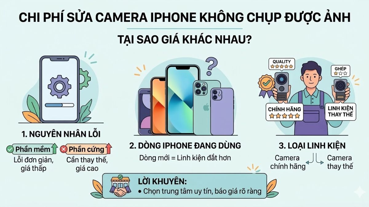 Chi phí sửa camera iPhone không chụp được ảnh
