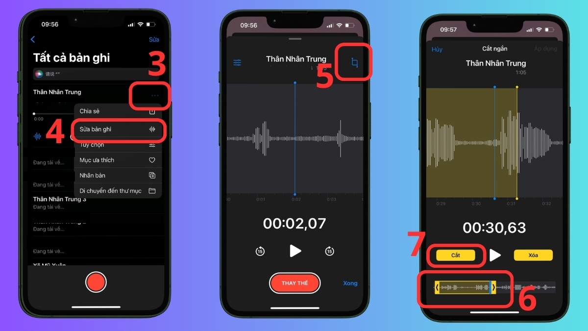 Cách cắt đoạn ghi âm trên iPhone đơn giản - bước 2