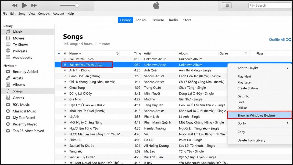 Cách cắt nhạc chuông iPhone bằng iTunes(Windows) hoặc Finder (macOS) - bước 7