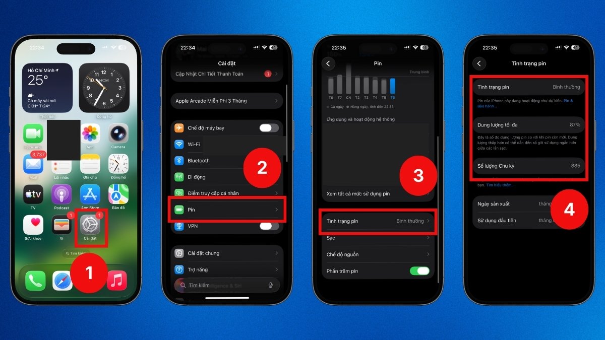 Kiểm tra độ chai pin trên iPhone