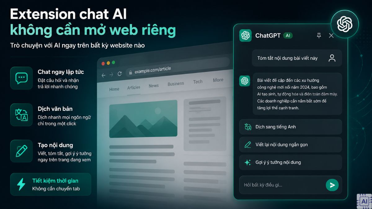 Extension chat AI không cần mở web riêng