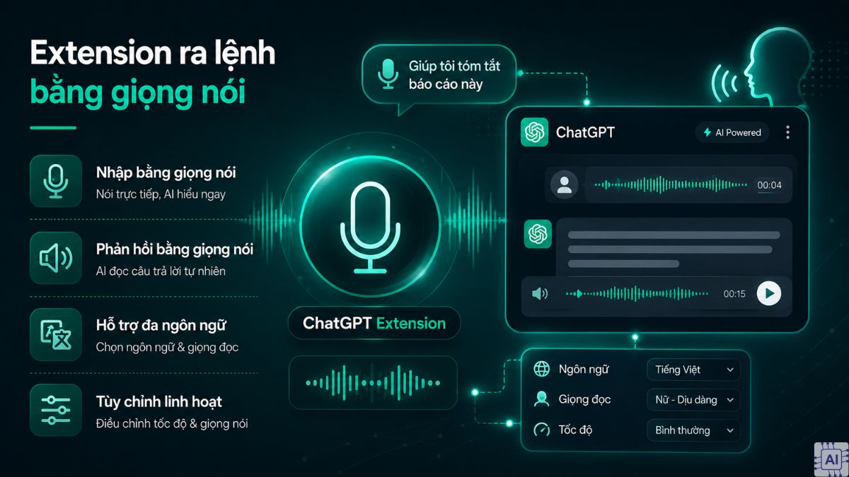 Chat GPT Extension ra lệnh bằng giọng nói