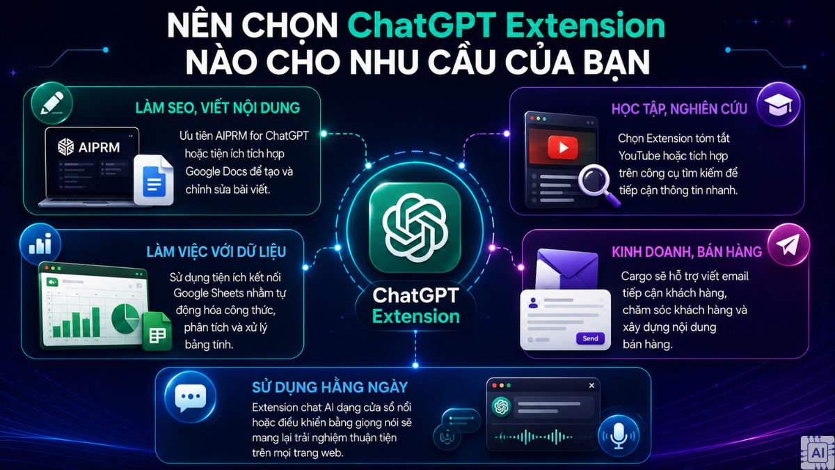 Lựa chọn ChatGPT Extension phù hợp với nhu cầu
