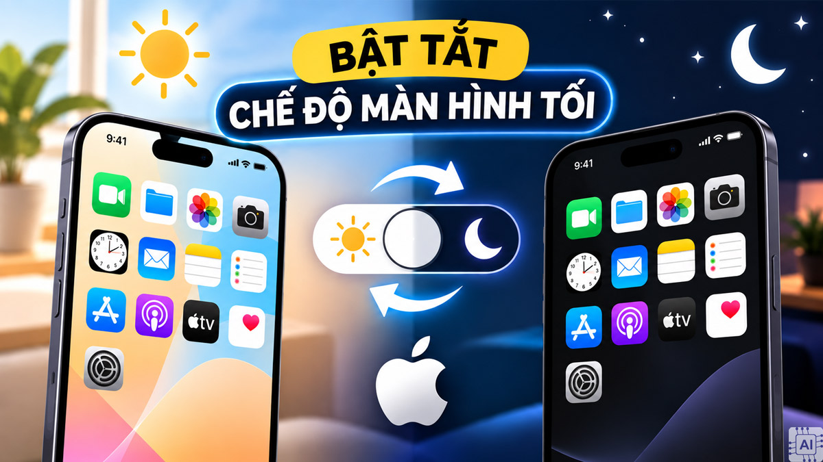 Cách bật tắt chế độ màn hình tối iPhone với vài bước cơ bản