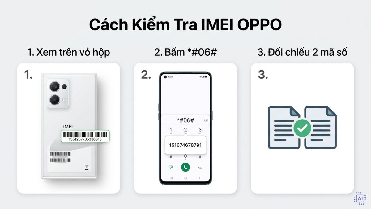 Cách xem IMEI OPPO trực tiếp trên vỏ hộp máy