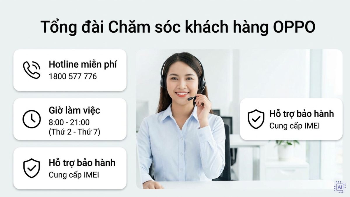 Cách check bảo hành OPPO bằng tổng đài chăm sóc khách hàng
