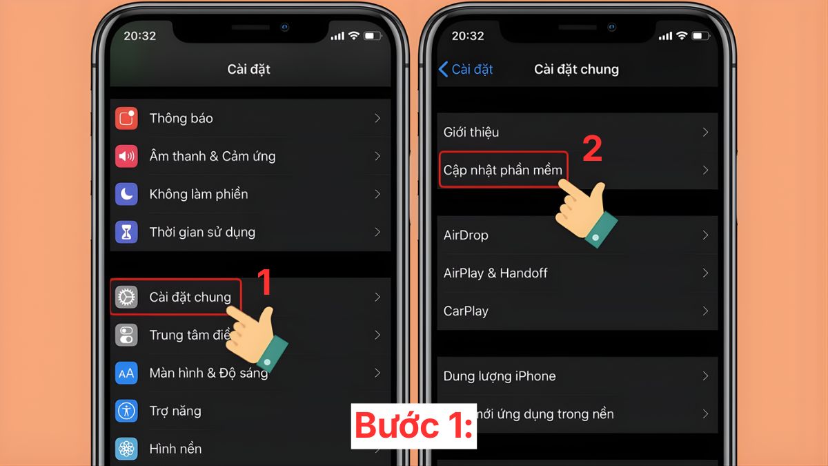 Cập nhật iOS khi chuông báo thức iPhone kêu nhỏ - bước 1