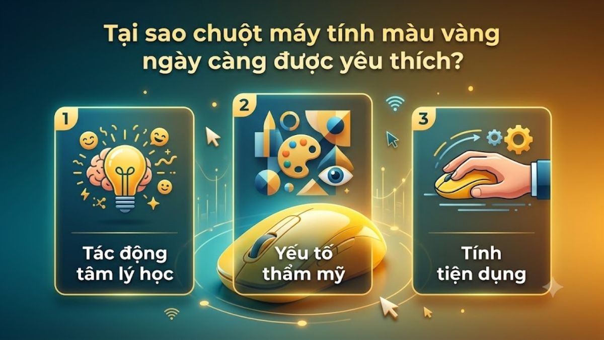 Lý do chuột máy tính màu vàng ngày càng được yêu thích