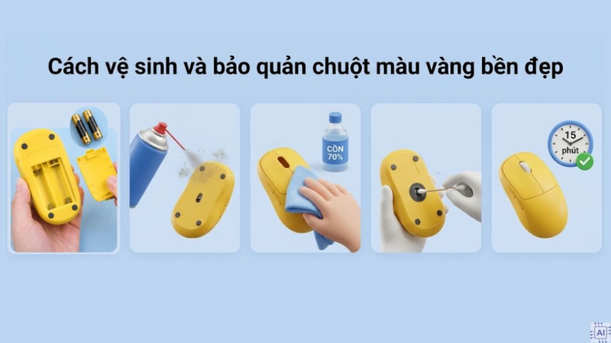 Cách vệ sinh và bảo quản chuột màu vàng bền đẹp