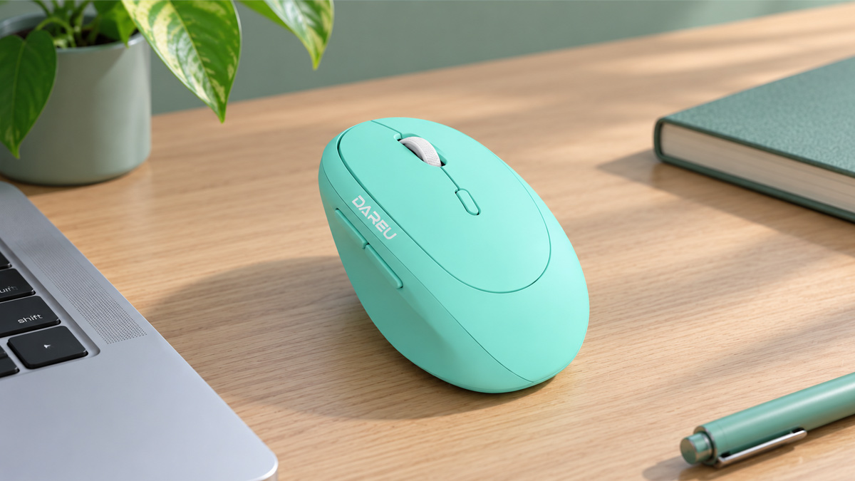 Chuột không dây màu xanh Dareu LM158D