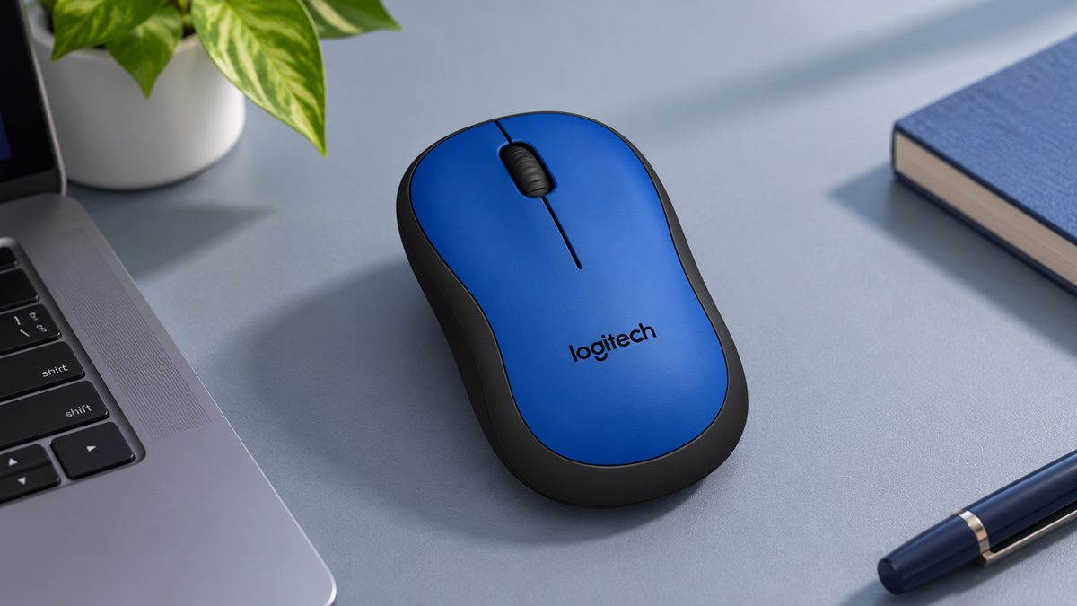 Chuột không dây màu xanh dương Logitech M221