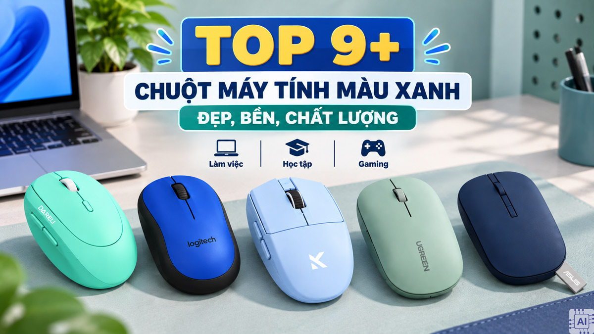 TOP 9+ chuột máy tính màu xanh đẹp, bền, chất lượng 2026