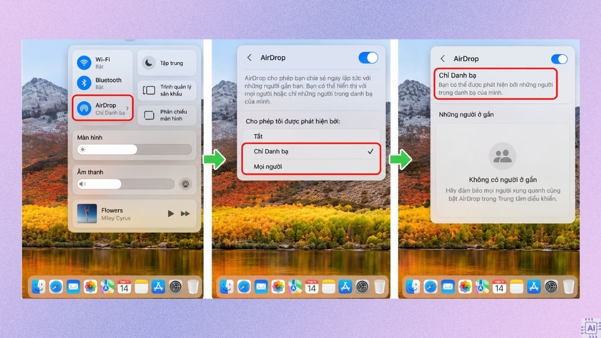 Cách chuyển file ghi âm iPhone sang máy tính bằng AirDrop qua máy Mac - bước 2