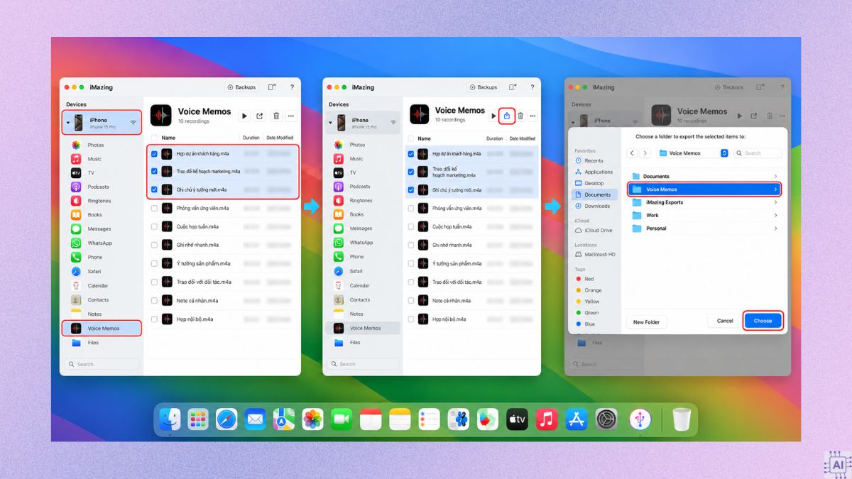 Copy file ghi âm iPhone vào máy tính bằng cáp - bước 5