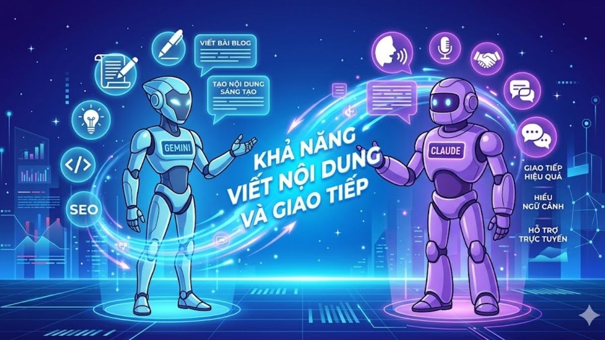 So sánh khả năng viết nội dung và giao tiếp của Claude và Gemini