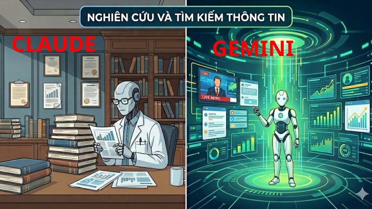 So sánh khả năng nghiên cứu, tìm kiếm thông tin của Claude và Gemini