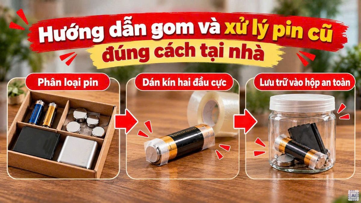 Hướng dẫn gom và xử lý pin cũ đúng cách tại nhà - bước 1