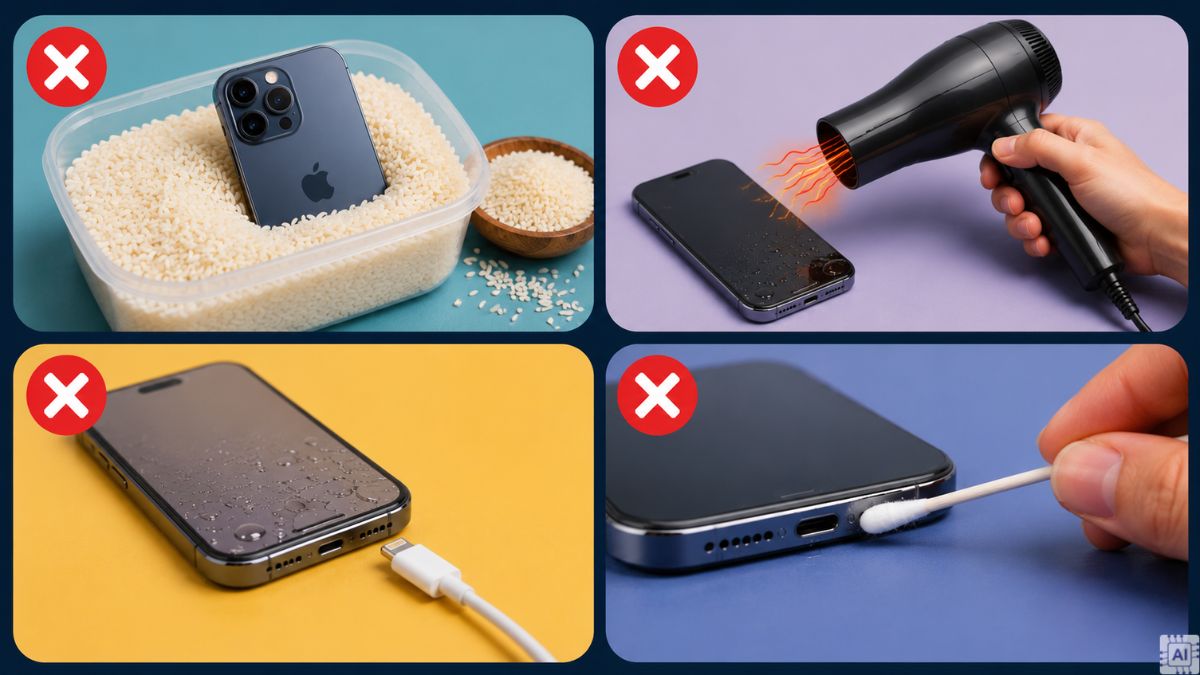 Những sai lầm cần tránh khi đẩy nước khỏi iPhone