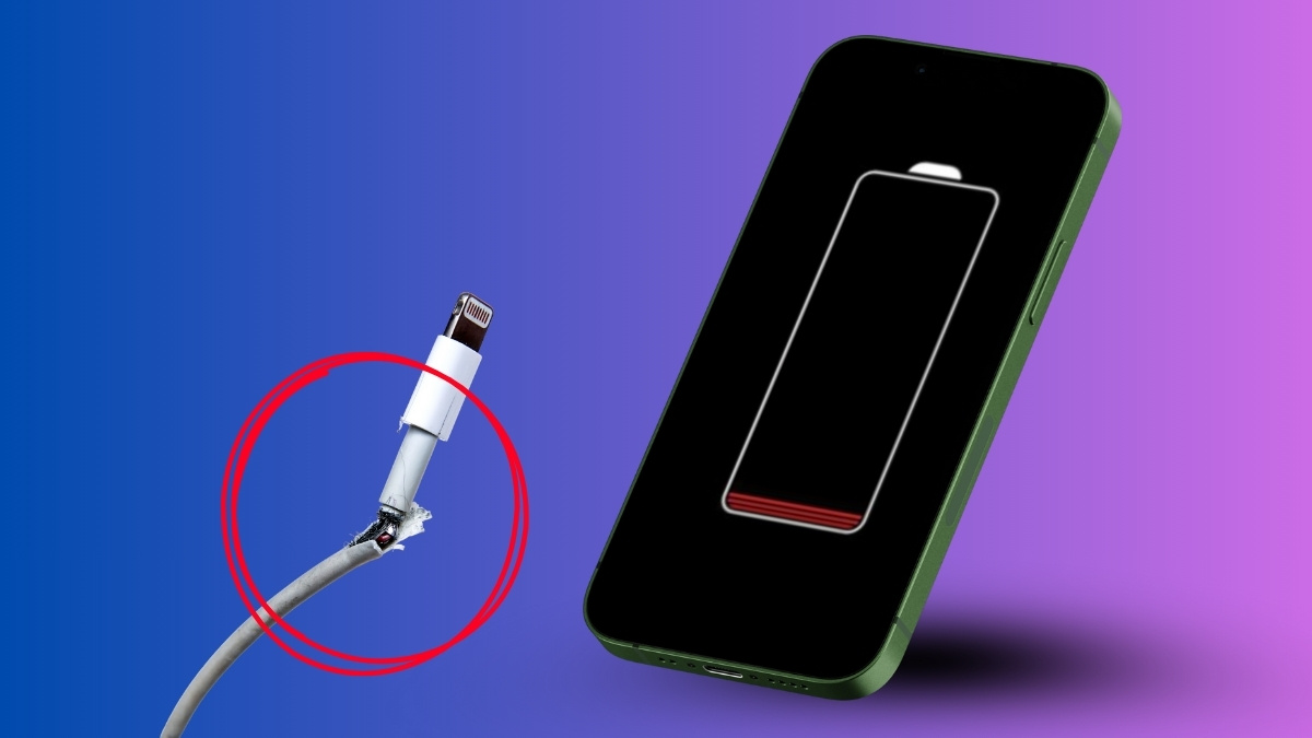 Dây sạc iPhone không vào điện do bị đứt hỏng