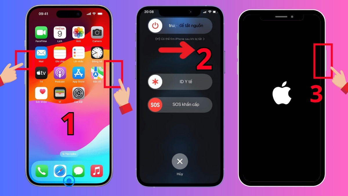Khắc phục lỗi dây sạc iPhone không vào điện bằng cách khởi động lại với iPhone X trở về sau