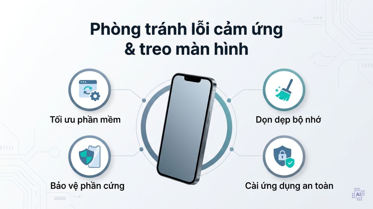Giải pháp phòng tránh lỗi liệt cảm ứng và treo màn hình điện thoại