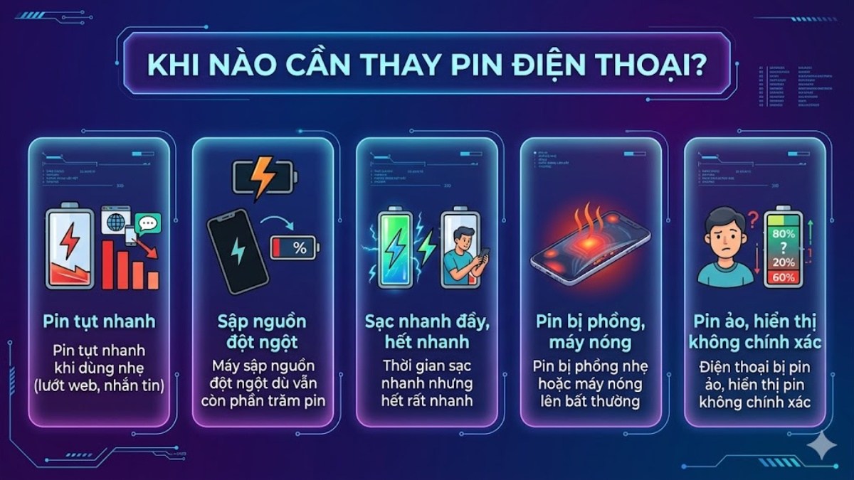 Thời điểm cần thay pin khi điện thoại bị pin ảo