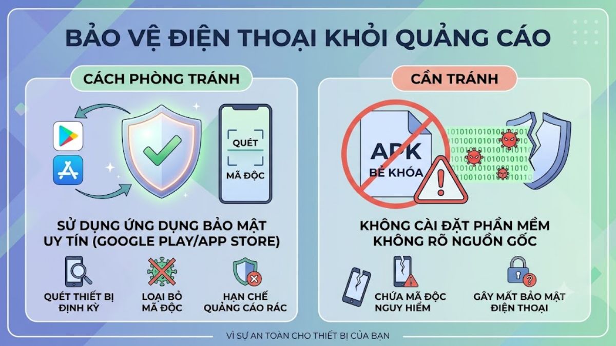 Quét virus và phần mềm độc hại khi điện thoại bị quảng cáo liên tục