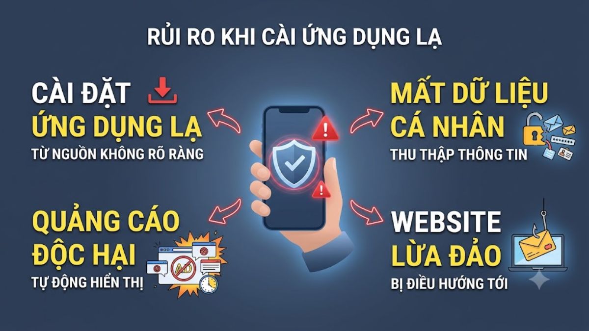Cài đặt ứng dụng chứa quảng cáo độc hại khiến điện thoại bị quảng cáo liên tục