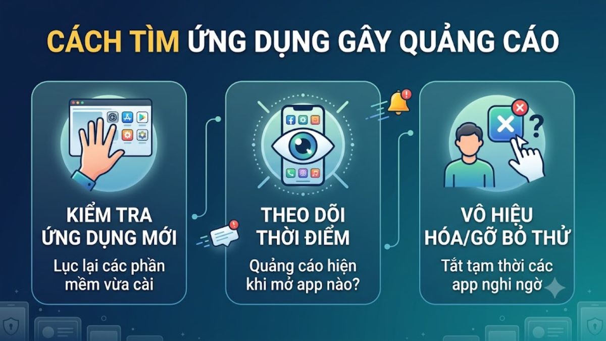 Cách xác định ứng dụng gây quảng cáo trên điện thoại