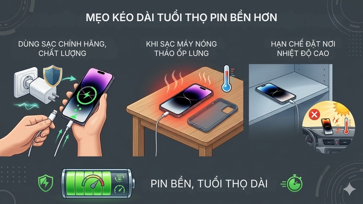 Mẹo kéo dài tuổi thọ pin bền hơn