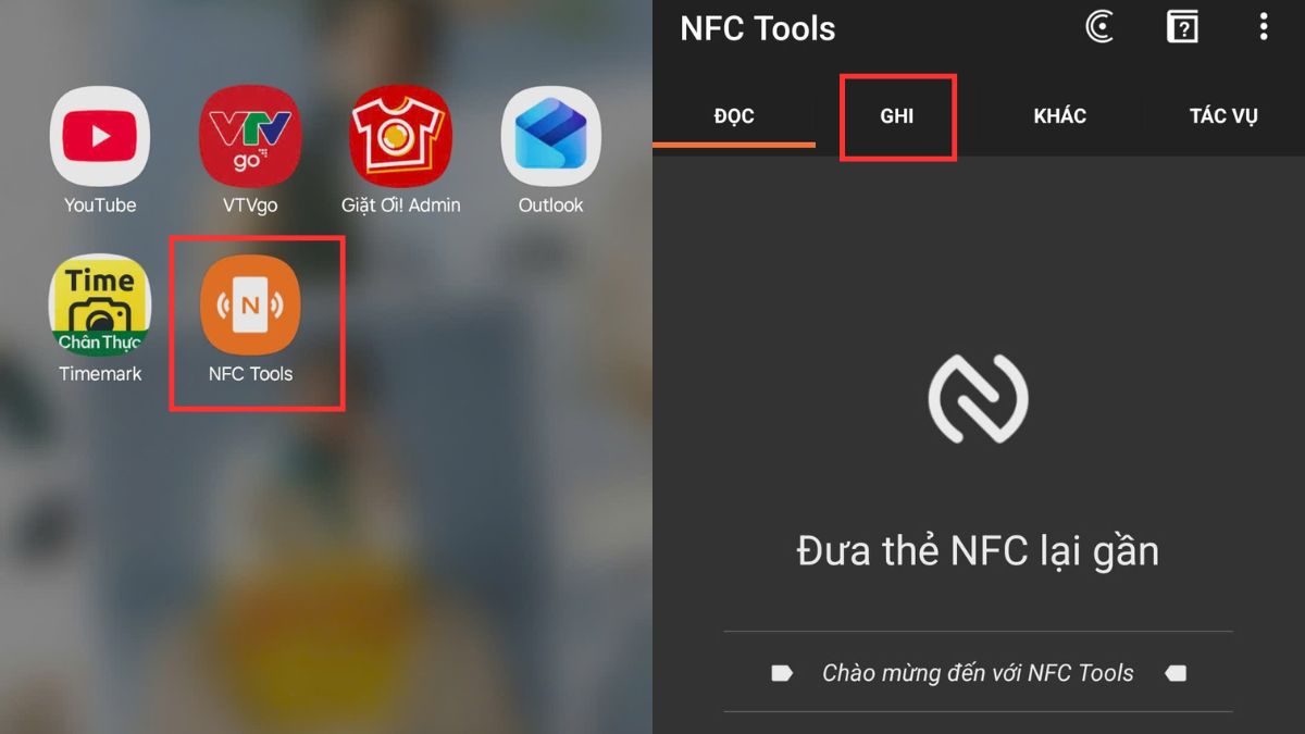 Sử dụng thẻ tag NFC khi điện thoại không hỗ trợ NFC - bước 2