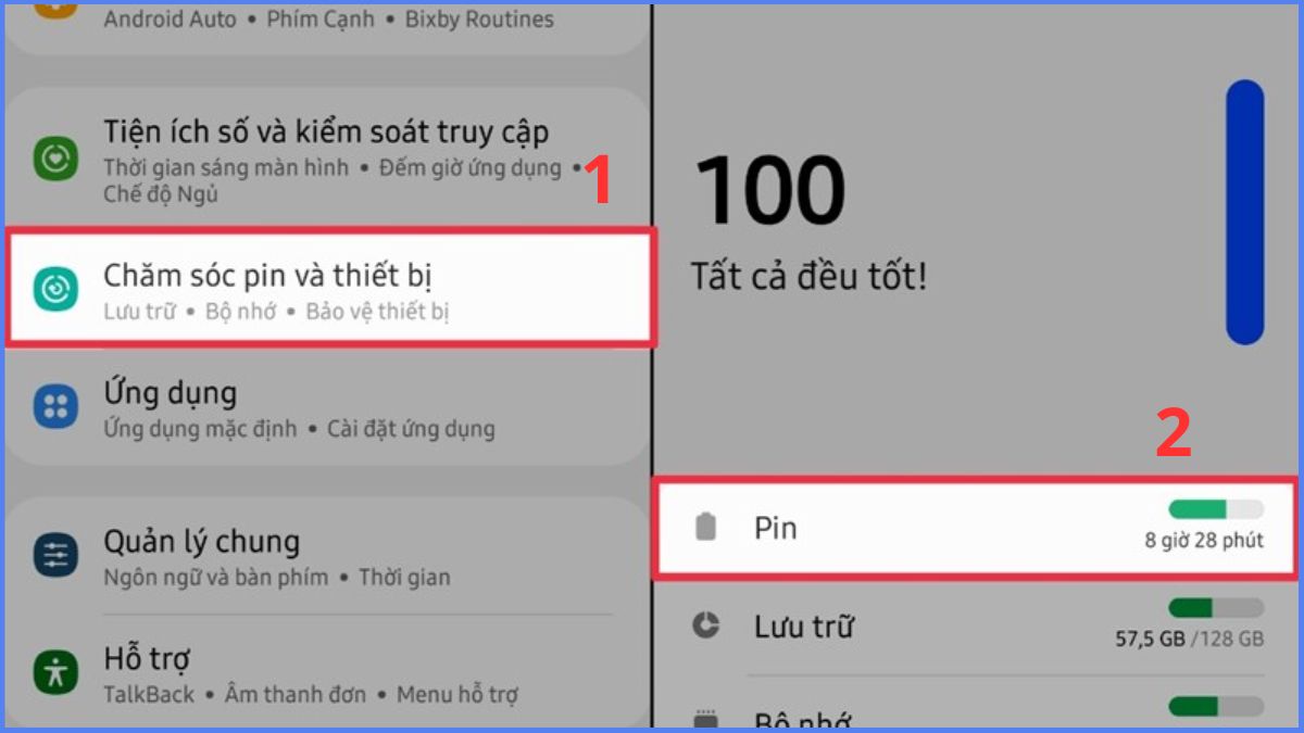 Kích hoạt lại tính năng sạc nhanh khi điện thoại không nhận sạc nhanh - bước 1