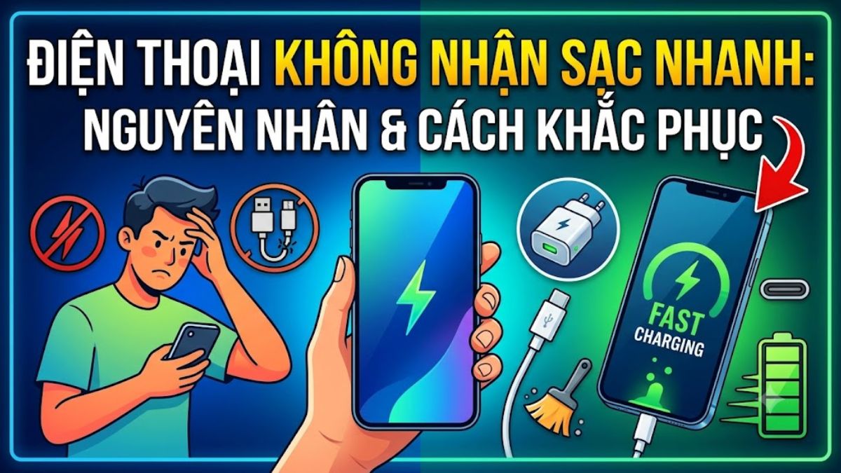 Điện thoại không nhận sạc nhanh: Nguyên nhân, cách khắc phục