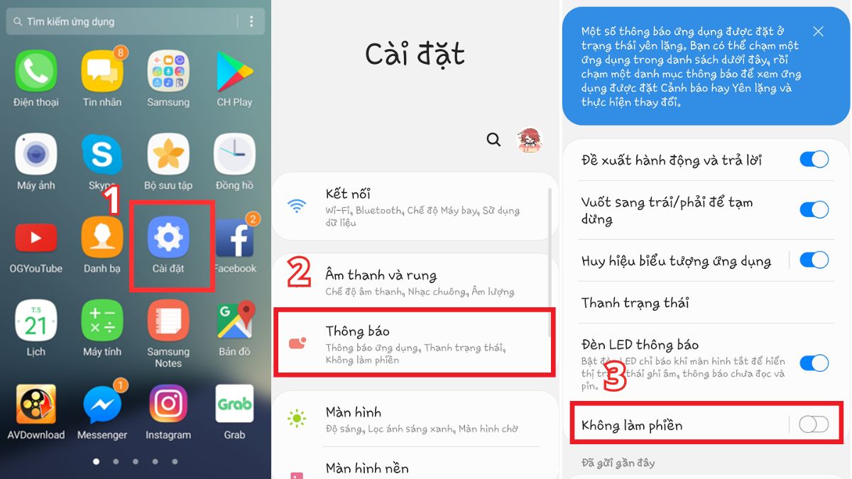 Khắc phục lỗi điện thoại không rung bằng cách tắt không làm phiền