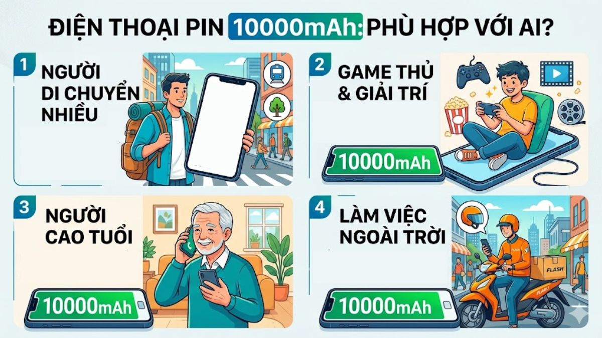 Đối tượng nên sử dụng điện thoại pin 1000mAh\