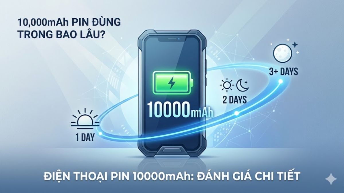 Điện thoại pin 10000mAh dùng trong bao lâu? Đánh giá chi tiết