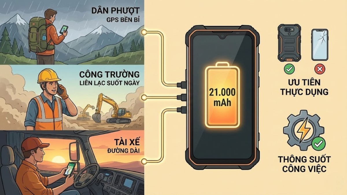 Đối tượng nên sử dụng điện thoại pin 21000 mAh