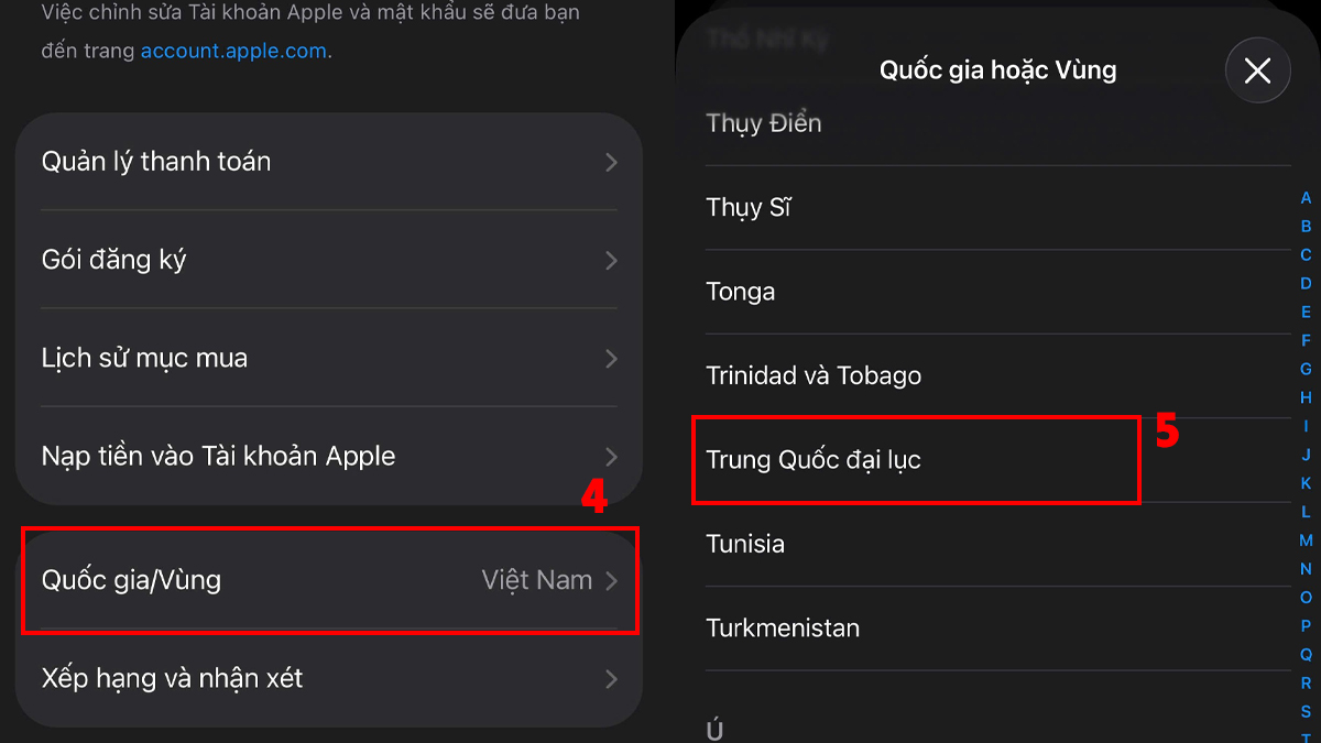 Cách đổi App Store sang Trung Quốc trên iPhone - bước 2