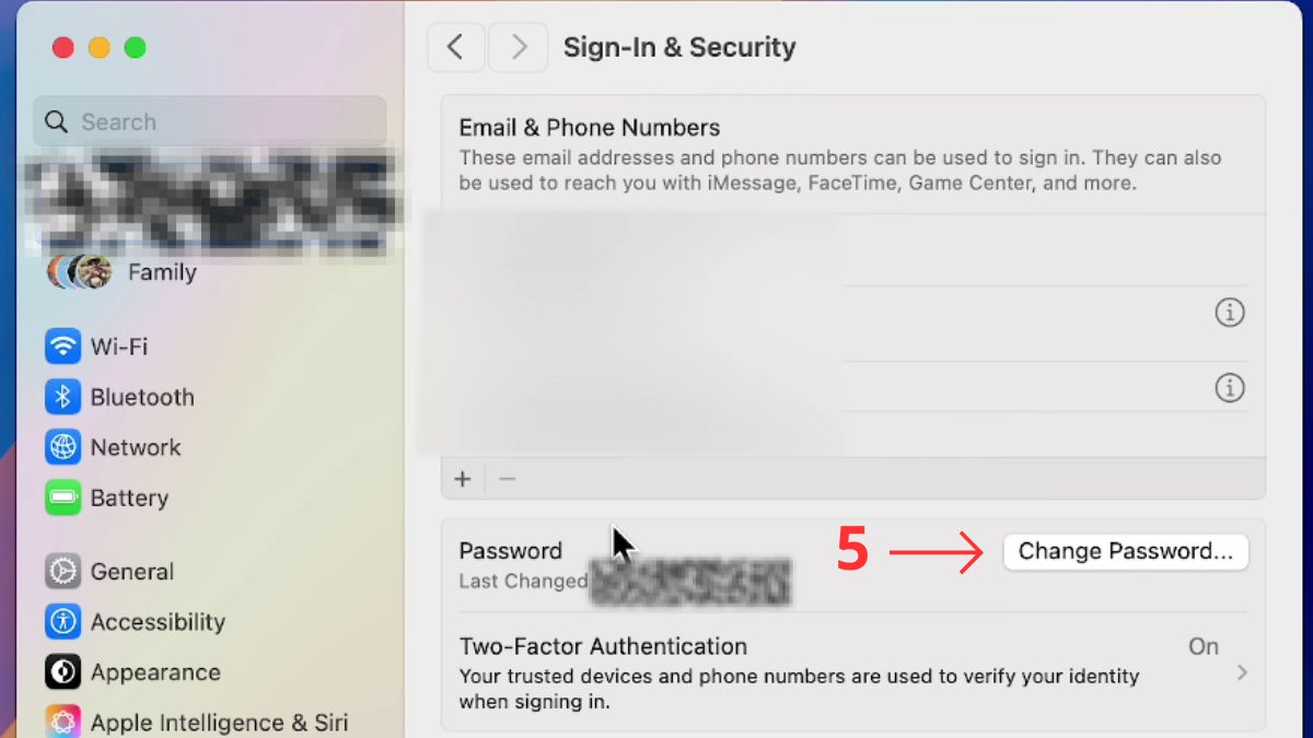 Cách đổi mật khẩu iCloud trên Macbook - bước 3