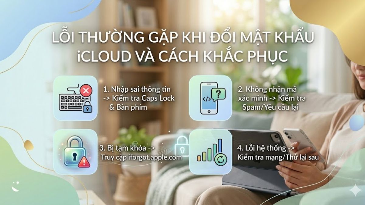 Lỗi thường gặp khi đổi mật khẩu iCloud và cách khắc phục