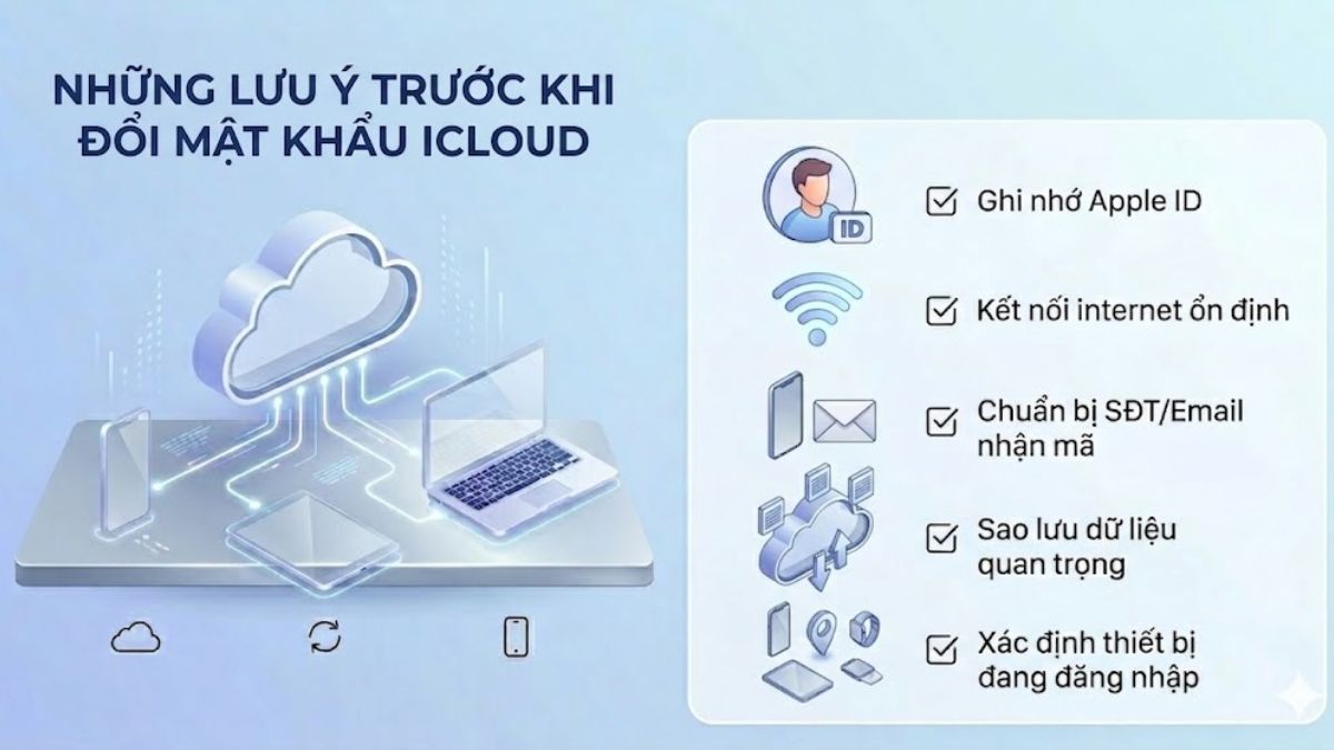 Những lưu ý trước khi đổi mật khẩu iCloud