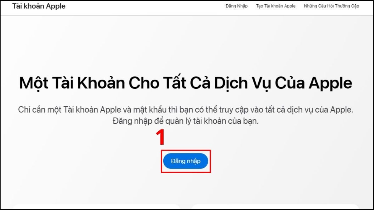 Cách đổi mật khẩu ID Apple trên website - bước 1