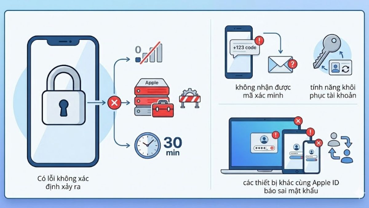 Những lỗi thường gặp khi thay đổi pass ID Apple