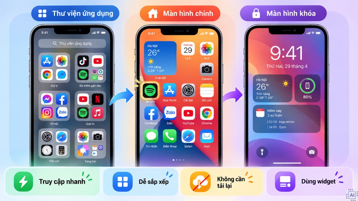 Lý do cần đưa ứng dụng ra màn hình iPhone