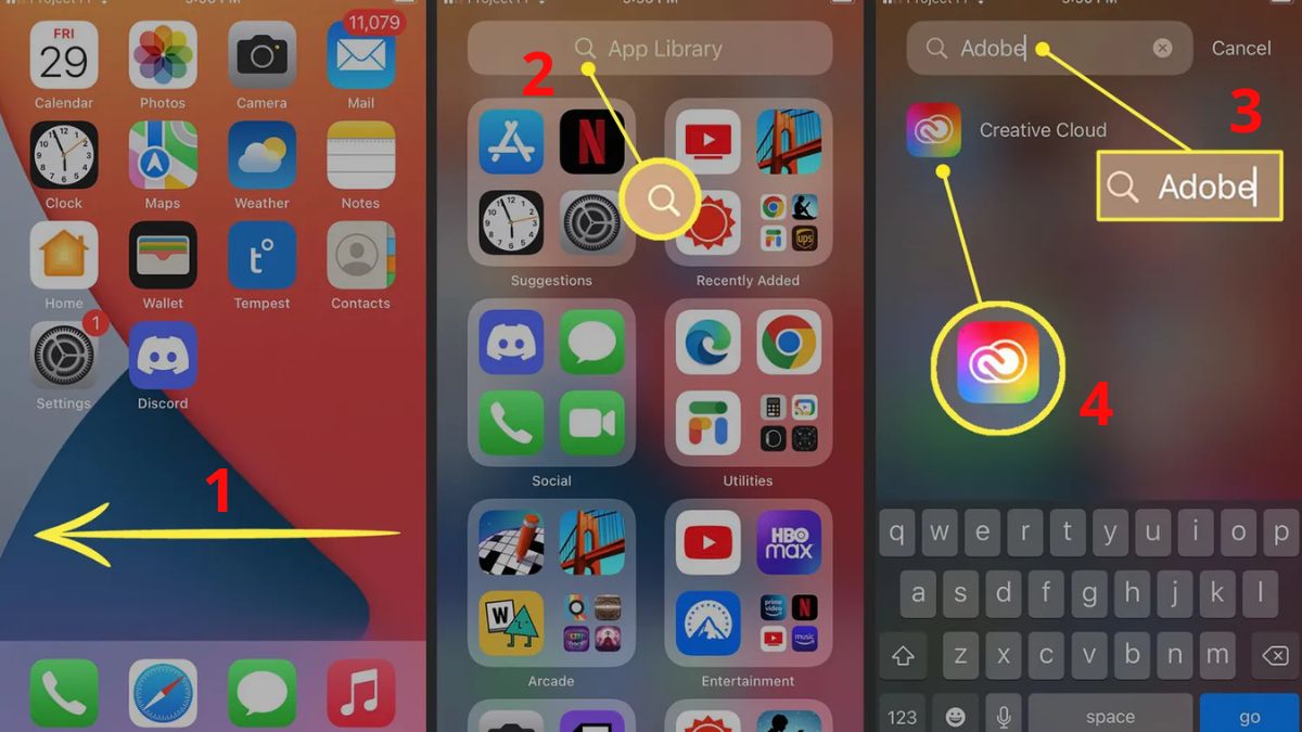 Cách đưa ứng dụng từ Thư viện ra màn hình iPhone bằng cách kéo thả - bước 1