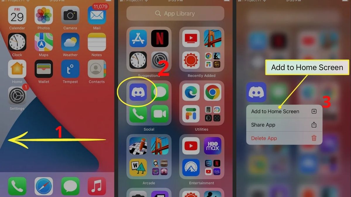 Cách đưa ứng dụng từ Thư viện ra màn hình iPhone bằng cách dùng thêm vào màn hình