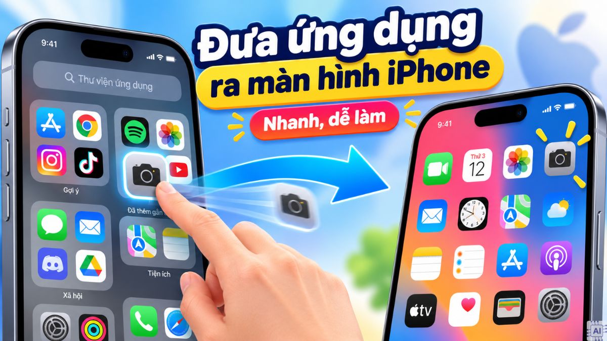 Cách đưa ứng dụng ra màn hình iPhone đơn giản với vài bước